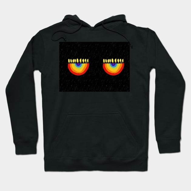 Rainbow Chanukiah Black Fitted Mask Design Hoodie by TillaCrowne